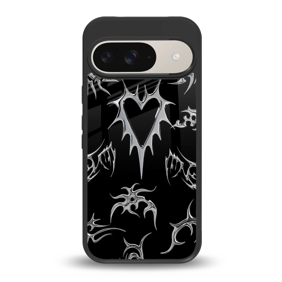 Metallic Love back phone cover | glass case for google pixel 9