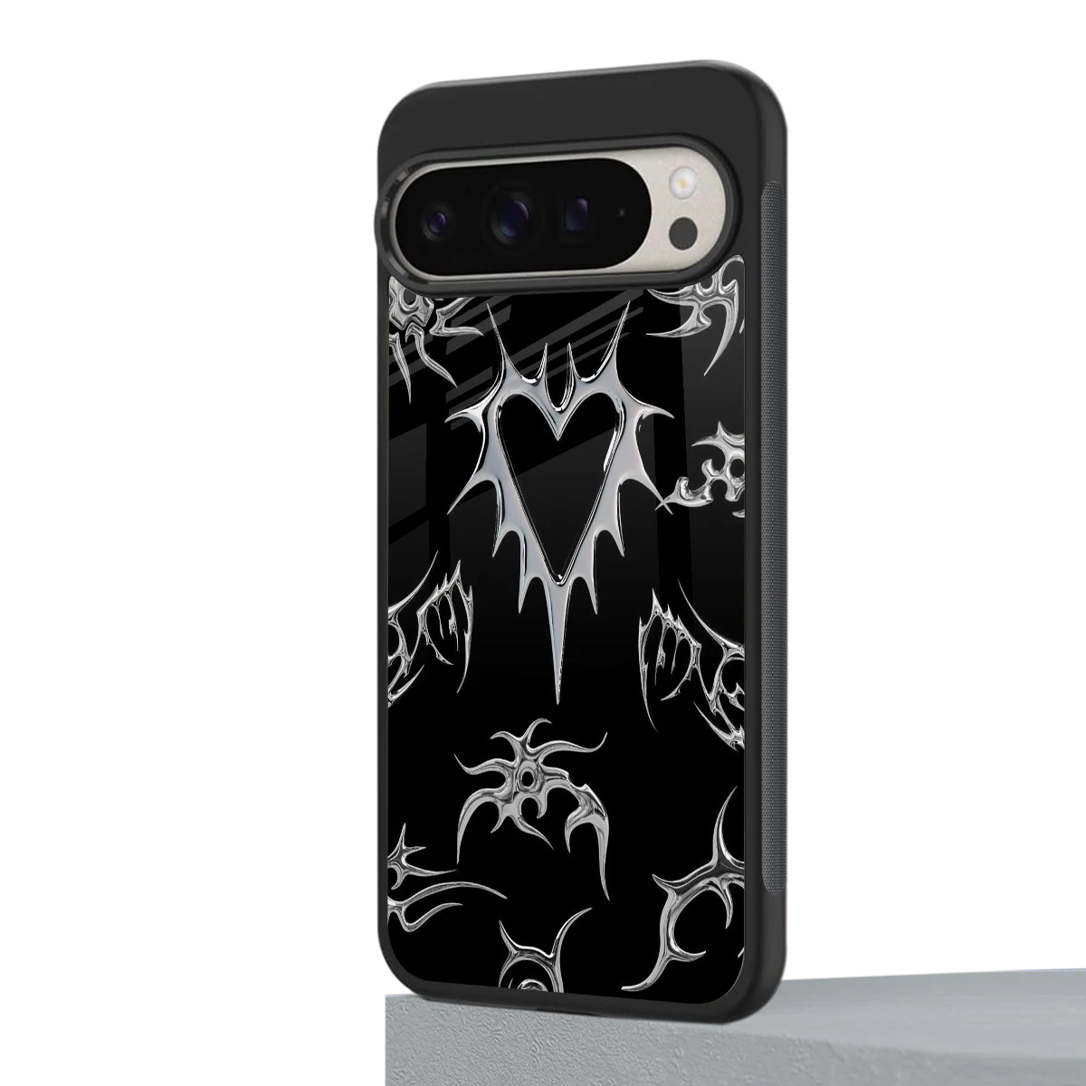 Metallic Love google pixel 9 pro mobile cover | shockproof glass phone case