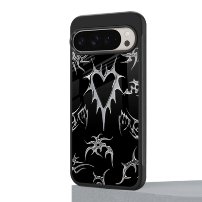Metallic Love google pixel 9 pro mobile cover | shockproof glass phone case