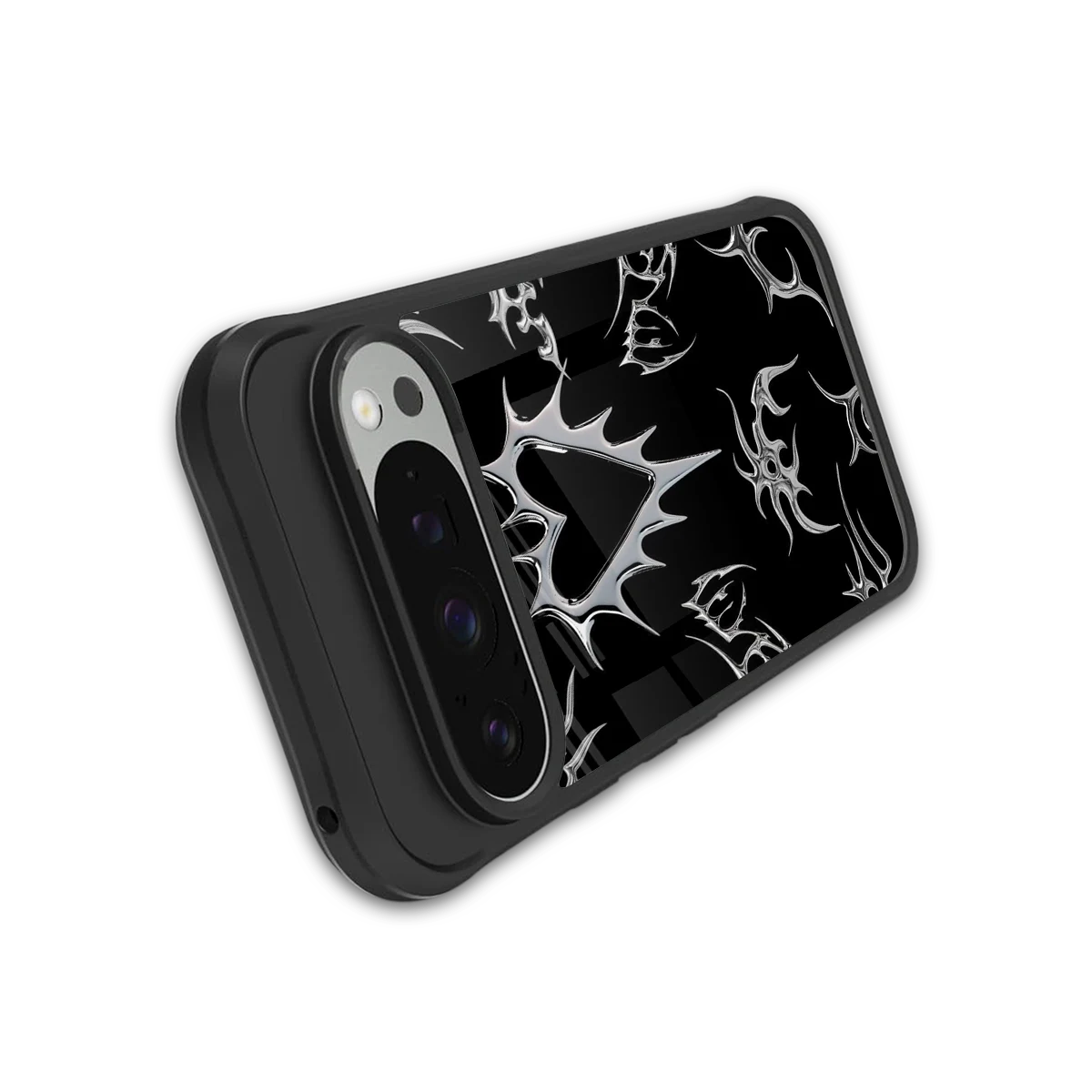 Metallic Love stylish phone case for google pixel 9 pro | glossy glass and slim fit