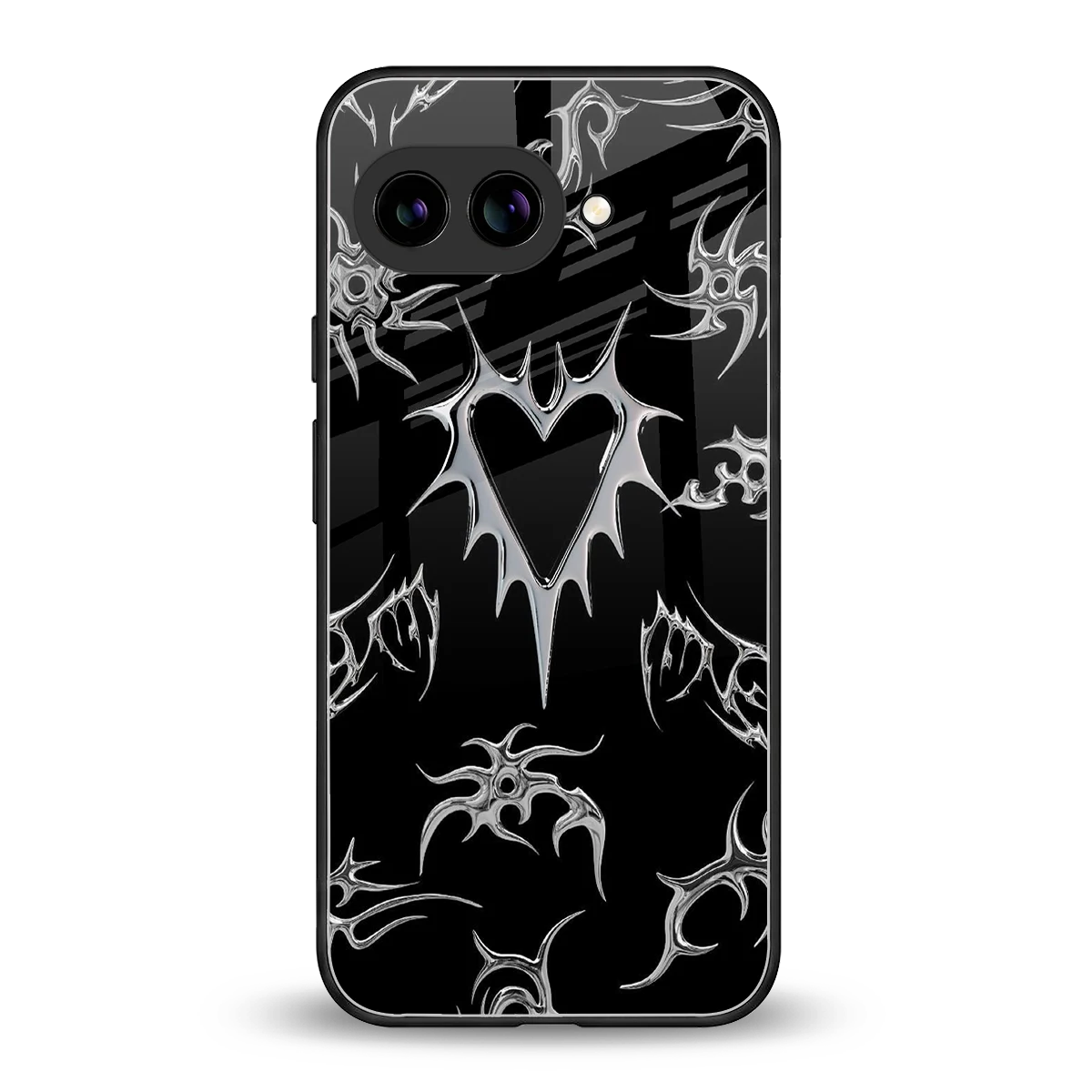 Metallic Love back phone cover | glass case for google pixel 10a