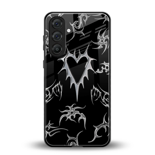 Metallic Love back phone cover | glass case for samsung galaxy m36 5g