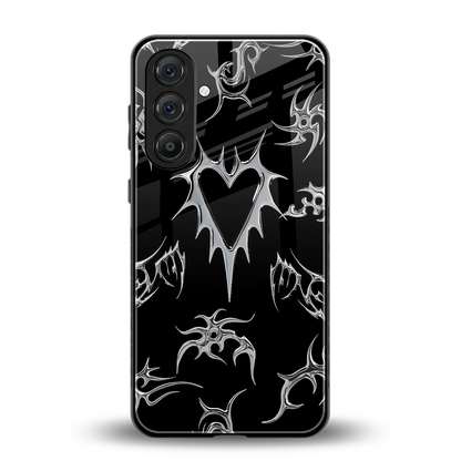 Metallic Love back phone cover | glass case for samsung galaxy m35 5g