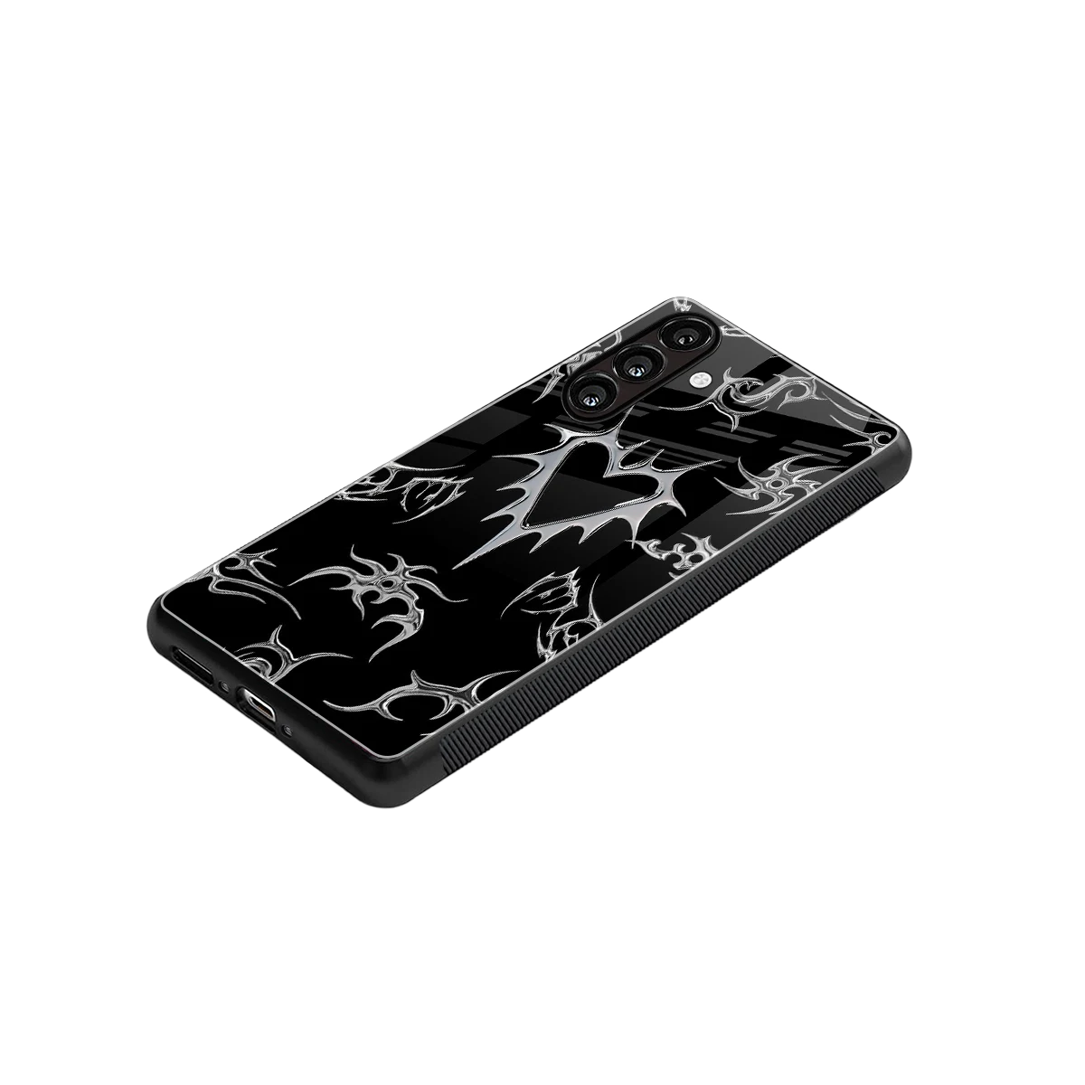 Metallic Love stylish phone case for samsung galaxy a16 5g | glossy glass and slim fit