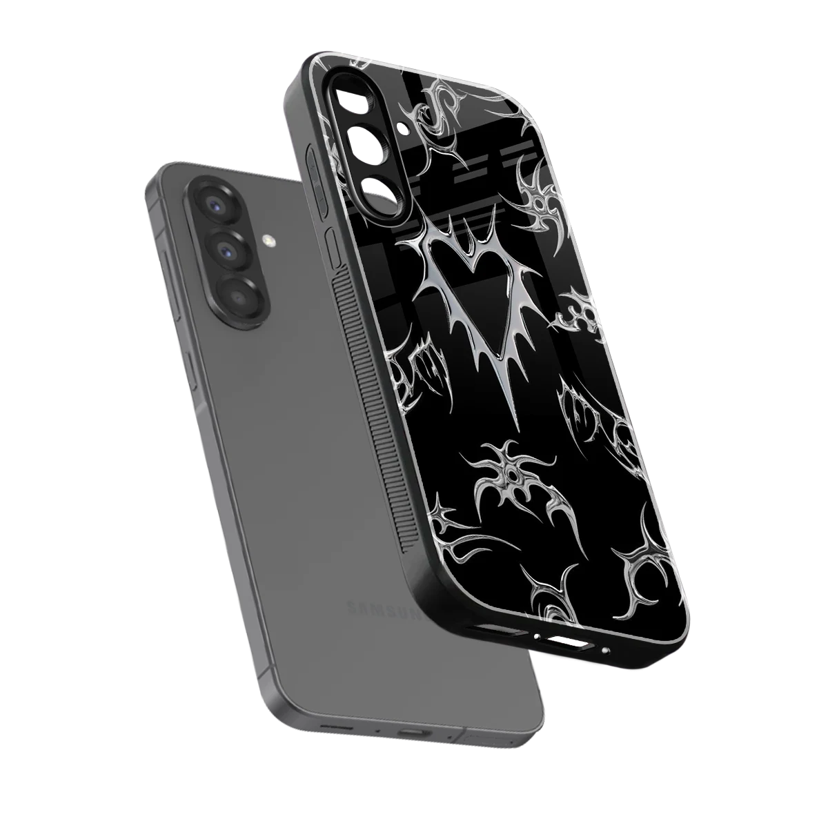 Metallic Love sleek samsung galaxy a36 5g cover with tempered glass back and TPU edges