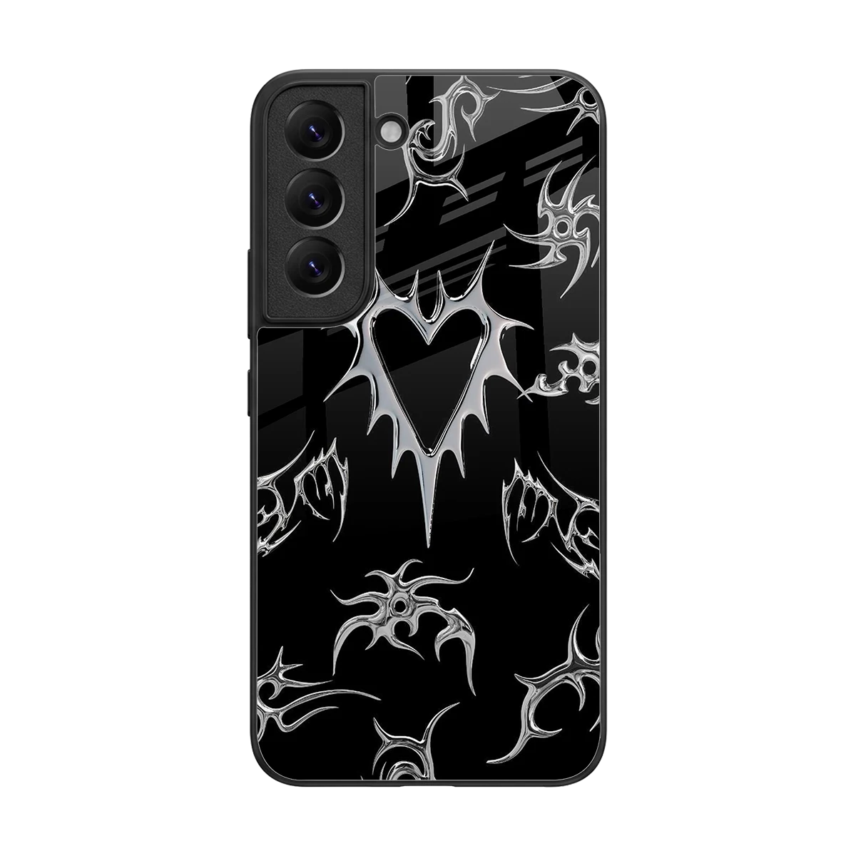 Metallic Love back phone cover | glass case for samsung galaxy s22