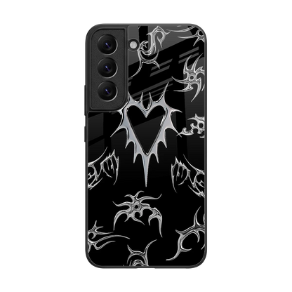 Metallic Love back phone cover | glass case for samsung galaxy s22