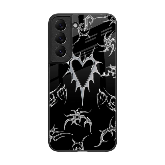 Metallic Love back phone cover | glass case for samsung galaxy s22
