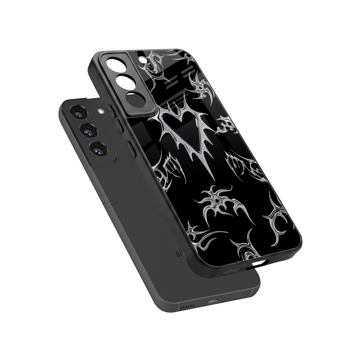 Metallic Love sleek samsung galaxy s22 cover with tempered glass back and TPU edges