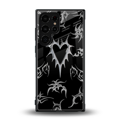 Metallic Love back phone cover | glass case for samsung galaxy s24 ultra