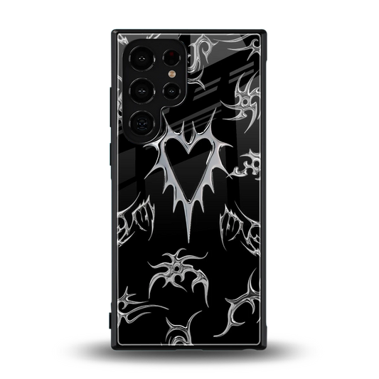 Metallic Love back phone cover | glass case for samsung galaxy s24 ultra