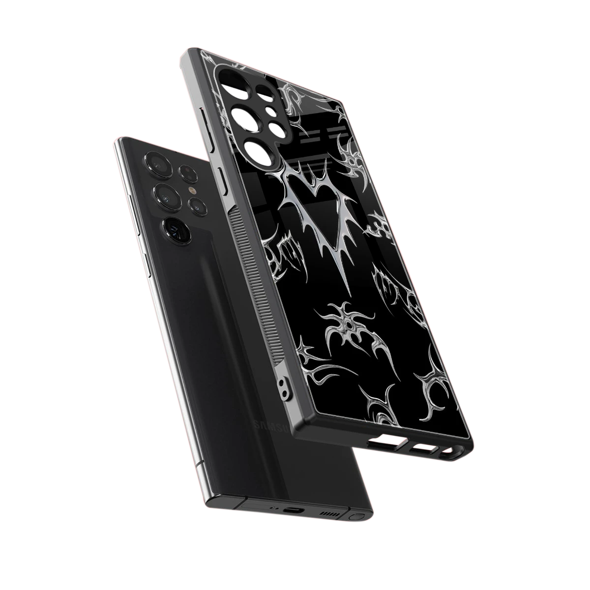 Metallic Love sleek samsung galaxy s23 ultra cover with tempered glass back and TPU edges