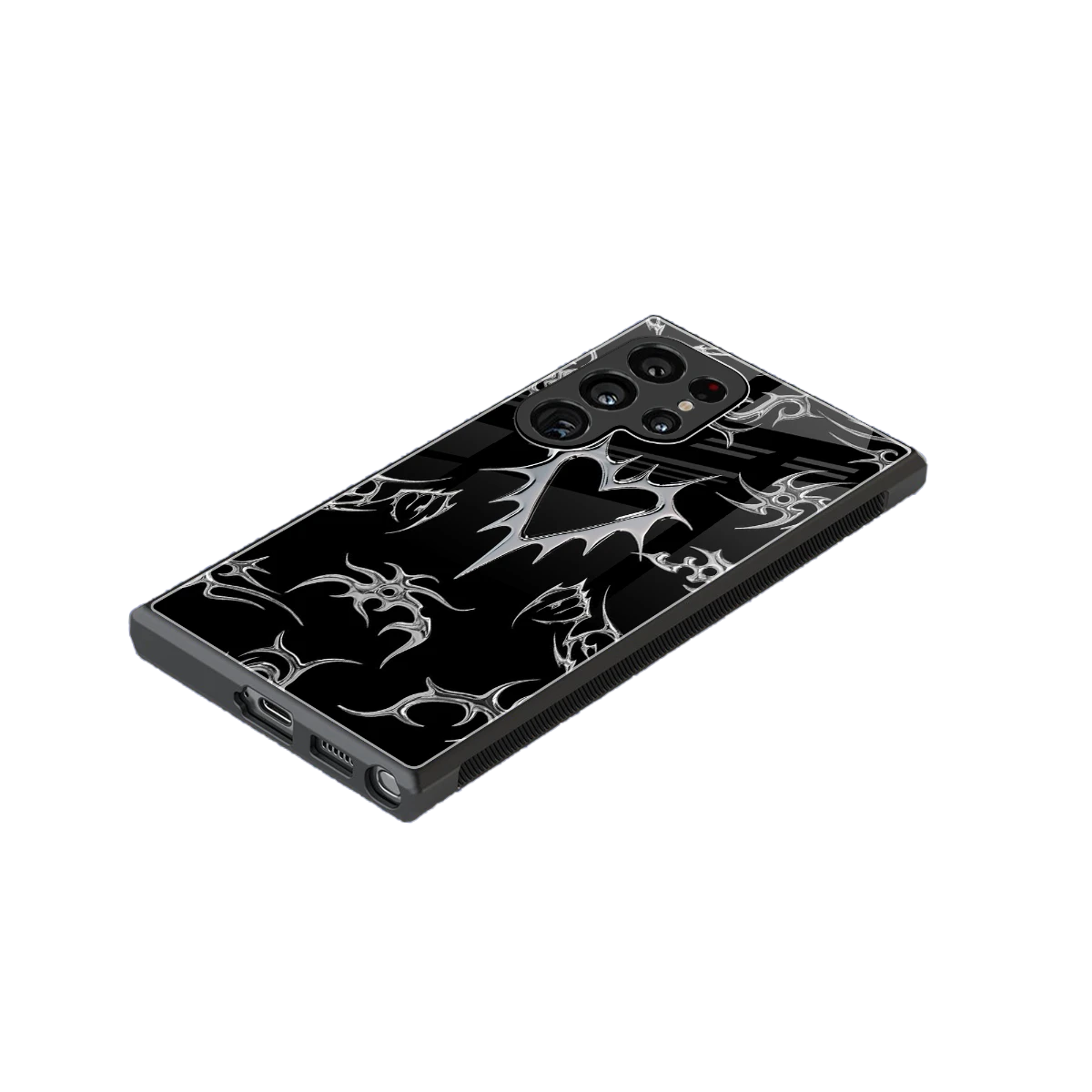Metallic Love stylish phone case for samsung galaxy s24 ultra | glossy glass and slim fit