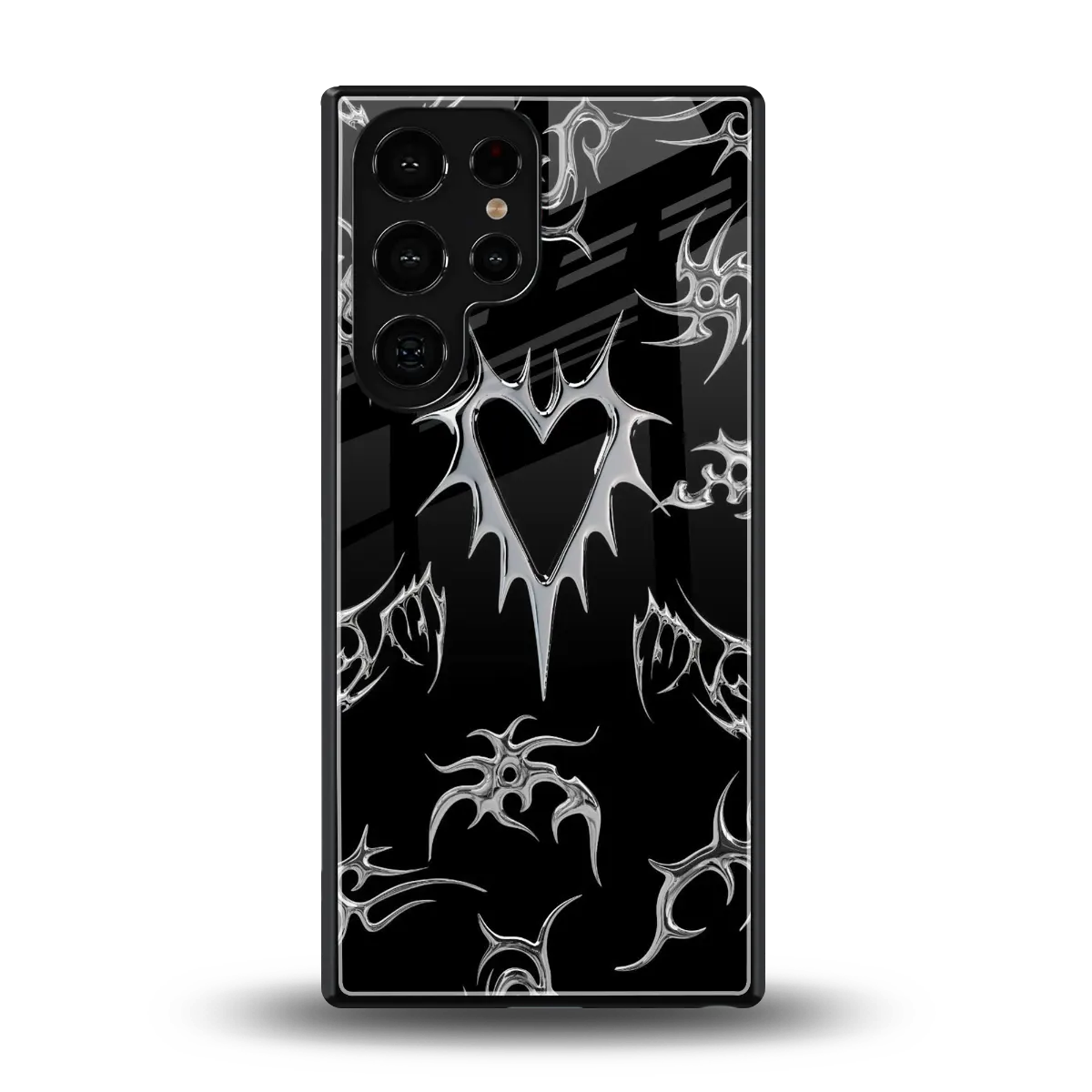 Metallic Love back phone cover | glass case for samsung galaxy s25 ultra