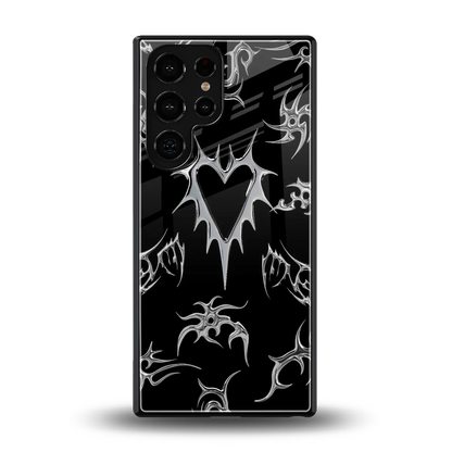 Metallic Love back phone cover | glass case for samsung galaxy s25 ultra