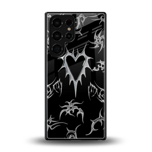 Metallic Love back phone cover | glass case for samsung galaxy s25 ultra