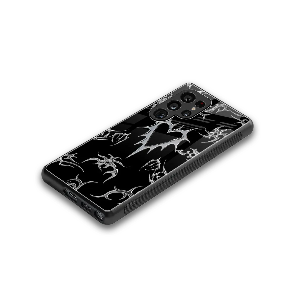 Metallic Love stylish phone case for samsung galaxy s25 ultra | glossy glass and slim fit