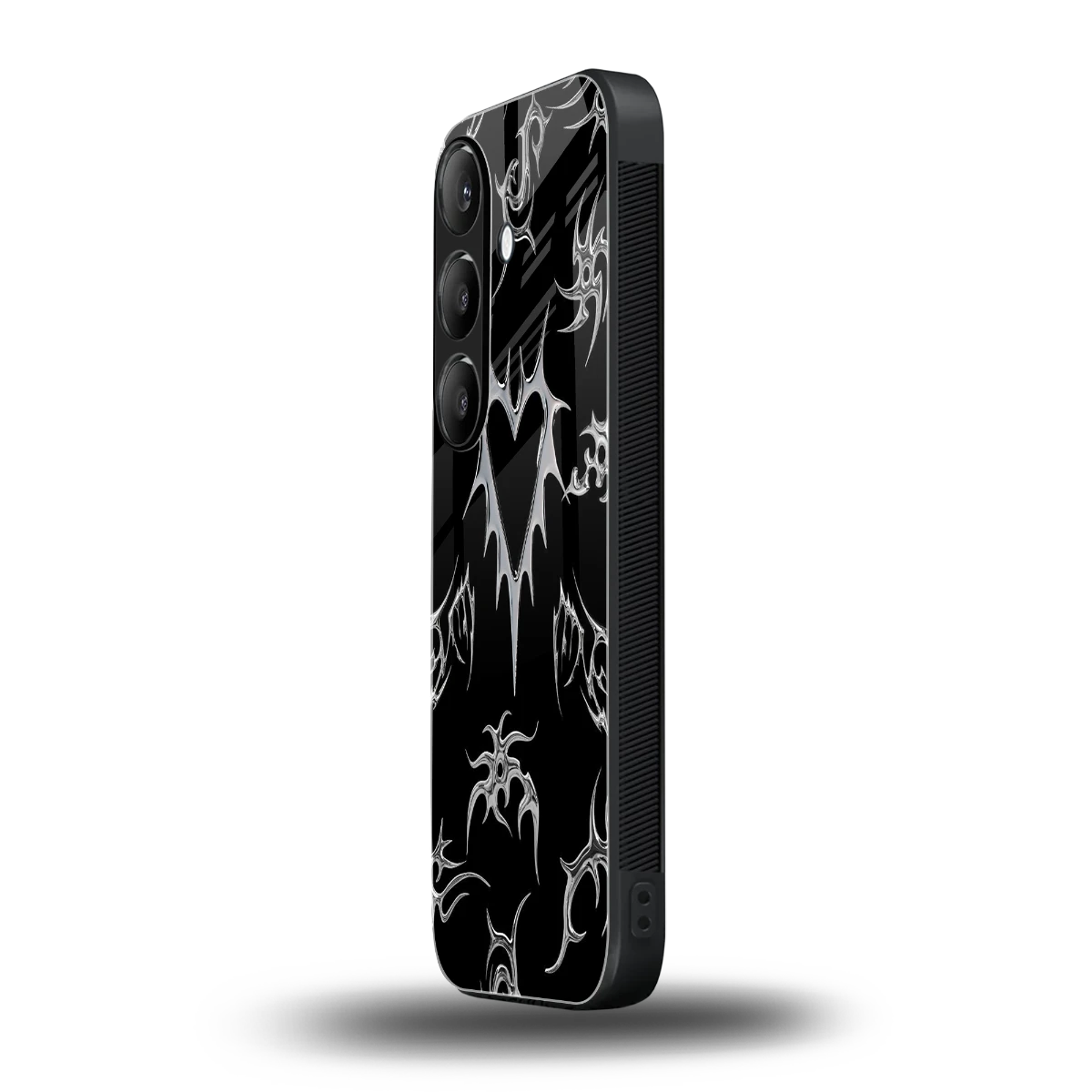 Metallic Love samsung galaxy s25 plus mobile cover | shockproof glass phone case