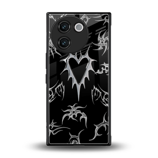 Metallic Love back phone cover | glass case for vivo v30e