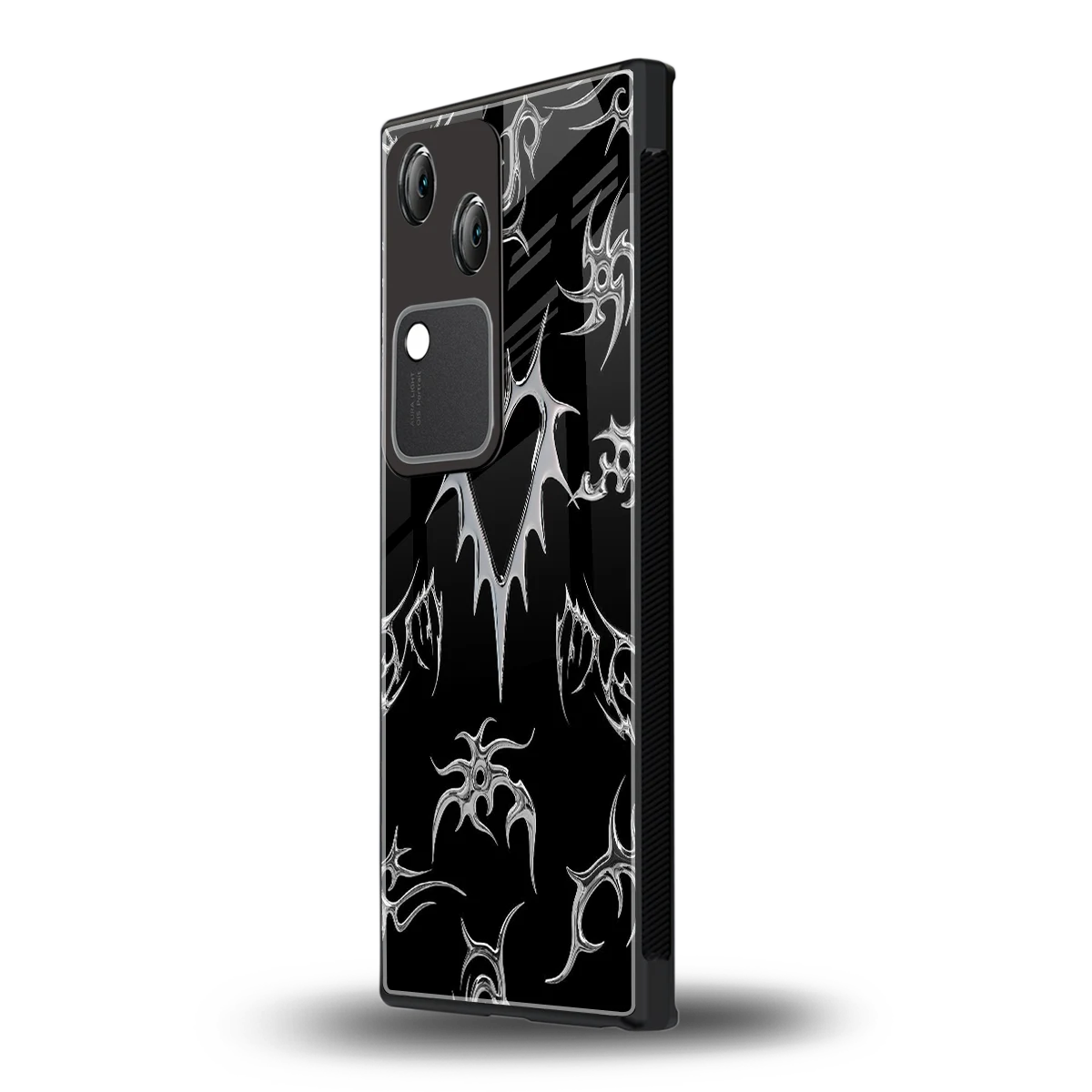 Metallic Love vivo v30 mobile cover | shockproof glass phone case