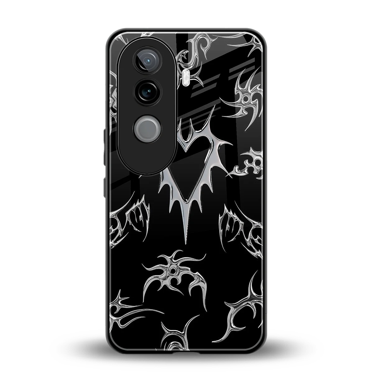 Metallic Love back phone cover | glass case for vivo v40e
