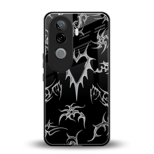 Metallic Love back phone cover | glass case for vivo v40e