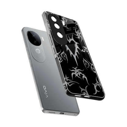 Metallic Love sleek vivo v40e cover with tempered glass back and TPU edges