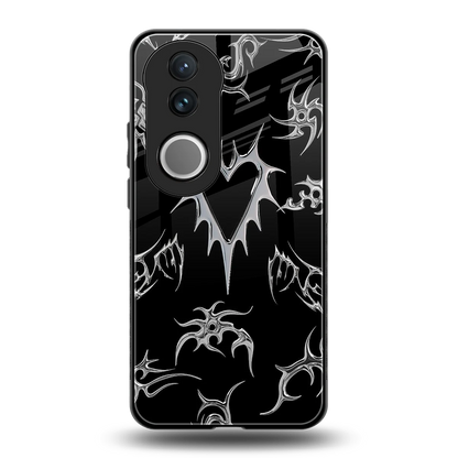 Metallic Love back phone cover | glass case for vivo v50