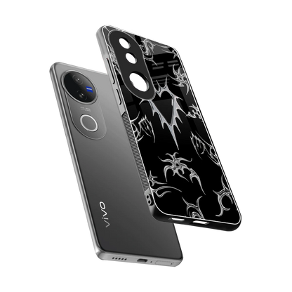 Metallic Love sleek vivo v50 cover with tempered glass back and TPU edges