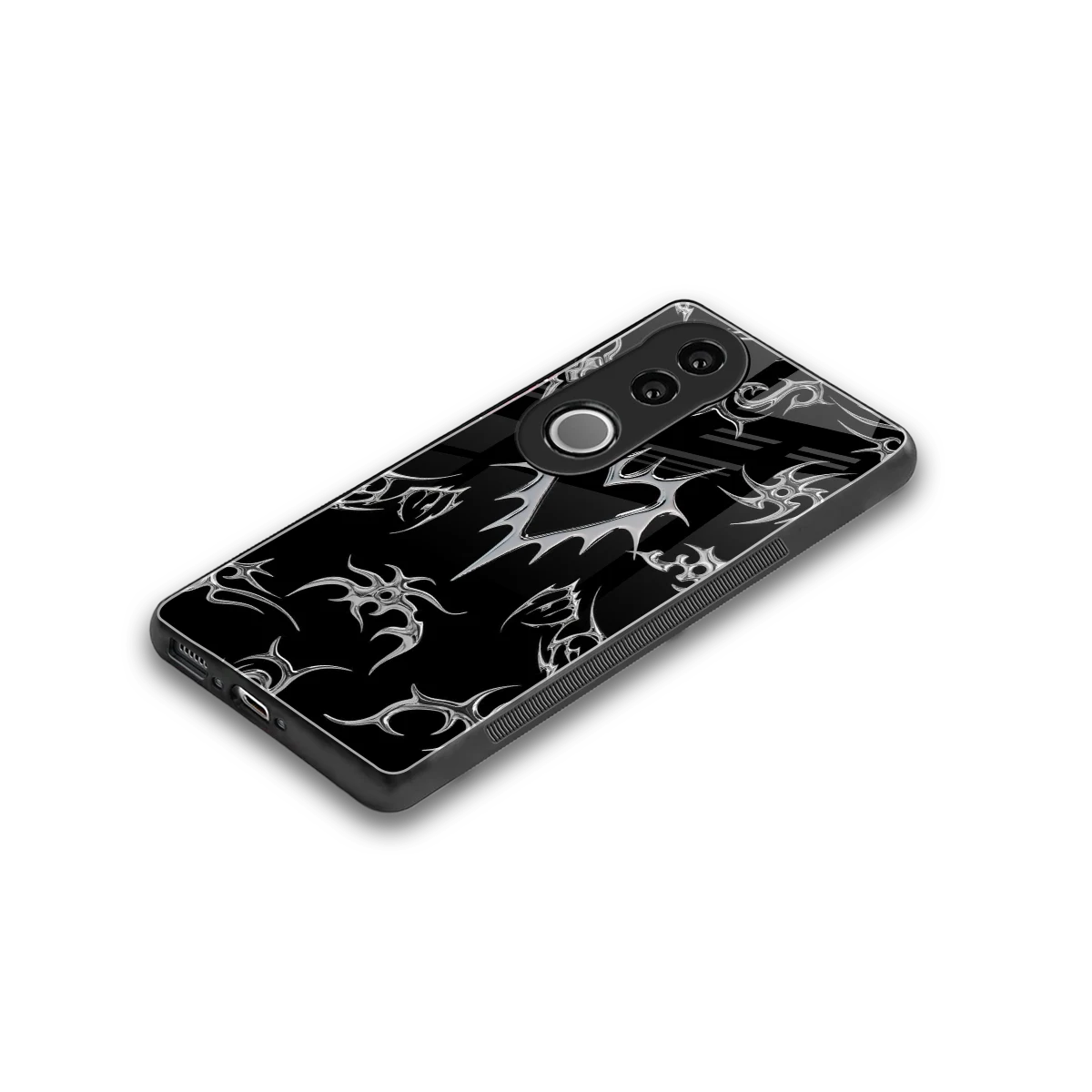 Metallic Love stylish phone case for vivo v50 | glossy glass and slim fit