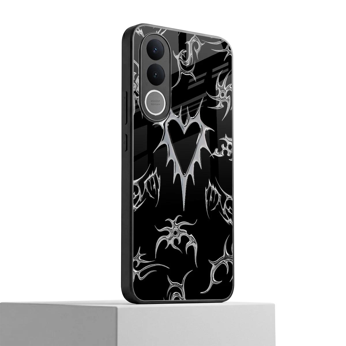 Metallic Love vivo v70 fe mobile cover | shockproof glass phone case