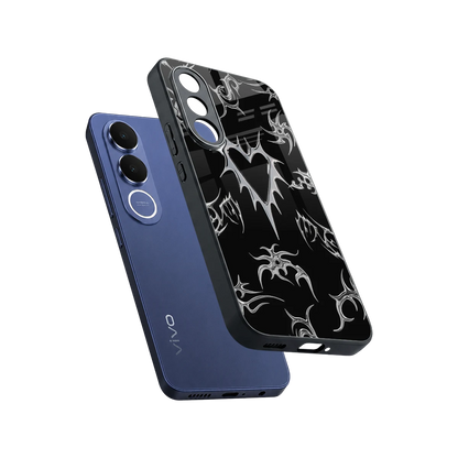Metallic Love sleek vivo v70 fe cover with tempered glass back and TPU edges