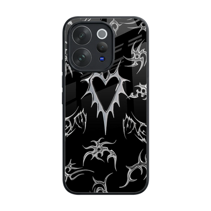 Metallic Love back phone cover | glass case for vivo v70 elite