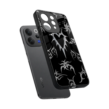 Metallic Love sleek vivo v70 elite cover with tempered glass back and TPU edges