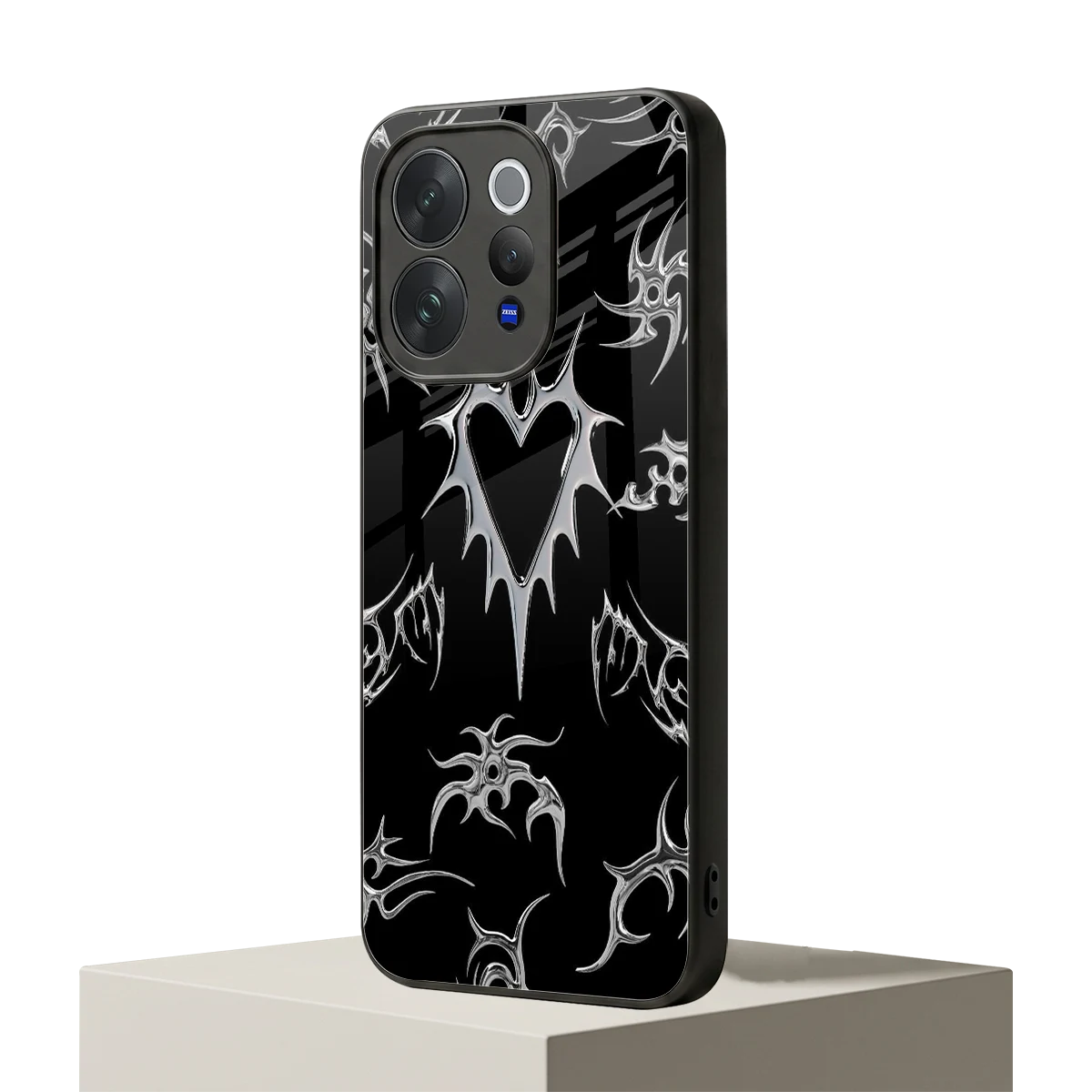 Metallic Love vivo v70 mobile cover | shockproof glass phone case