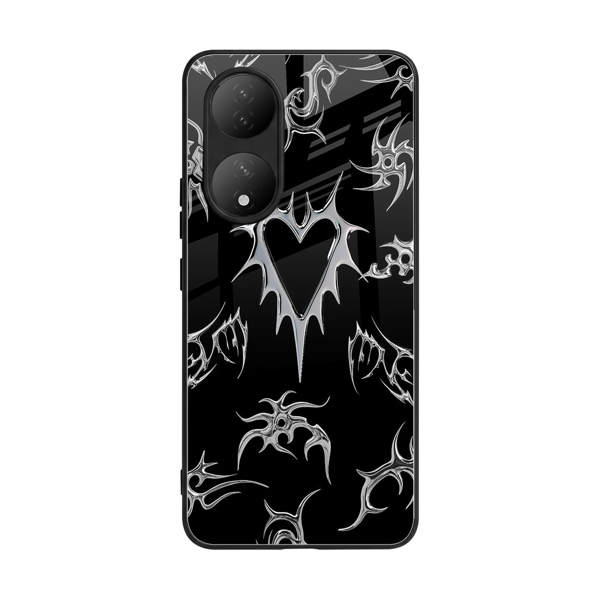 Metallic Love back phone cover | glass case for Vivo-y100