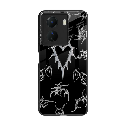 Metallic Love back phone cover | glass case for vivo y16
