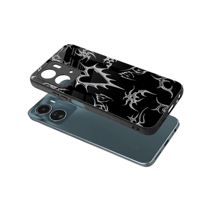 Metallic Love sleek vivo y16 cover with tempered glass back and TPU edges