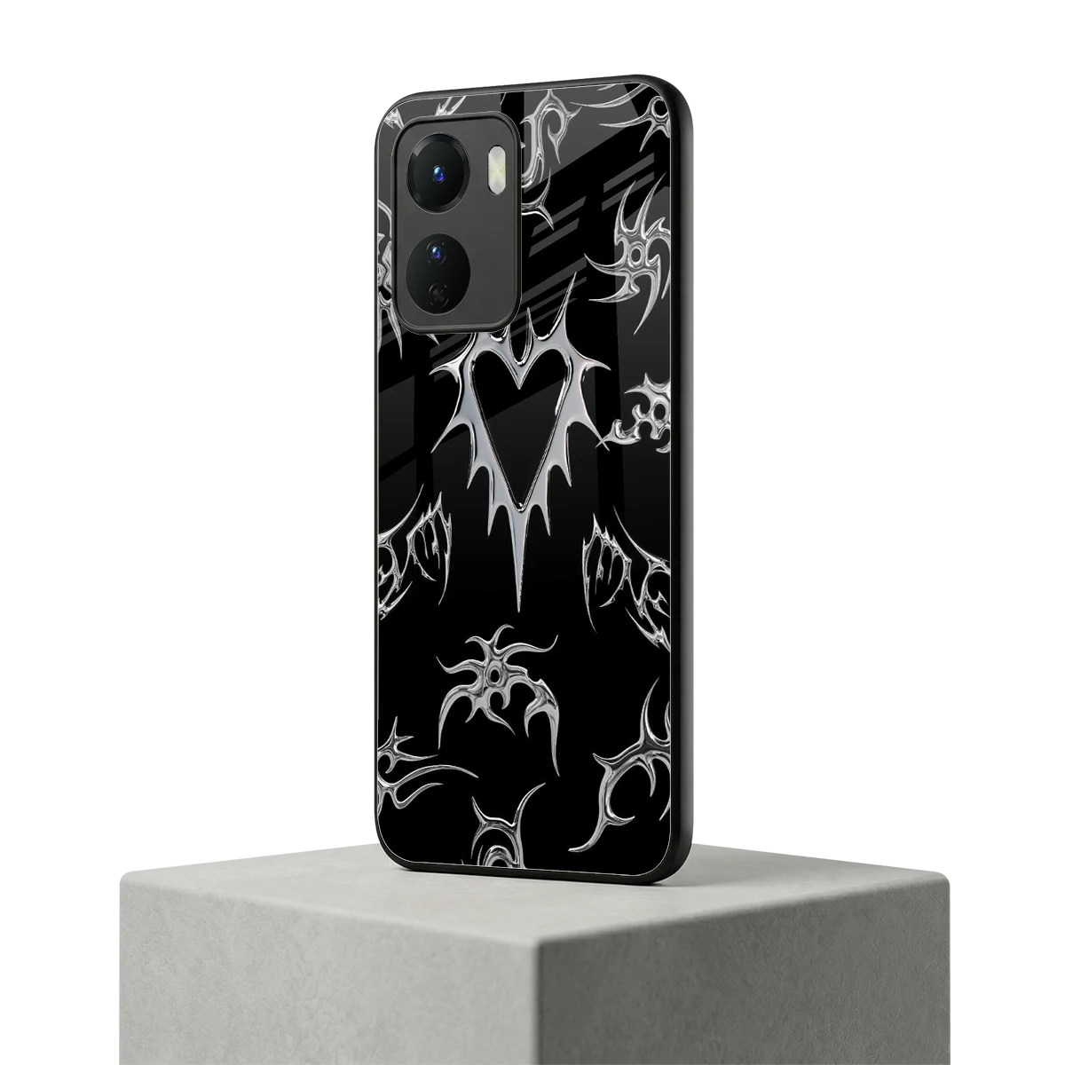Metallic Love vivo y16 mobile cover | shockproof glass phone case