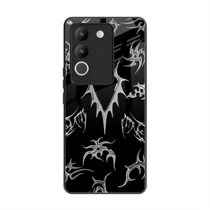 Metallic Love back phone cover | glass case for vivo y200 5g