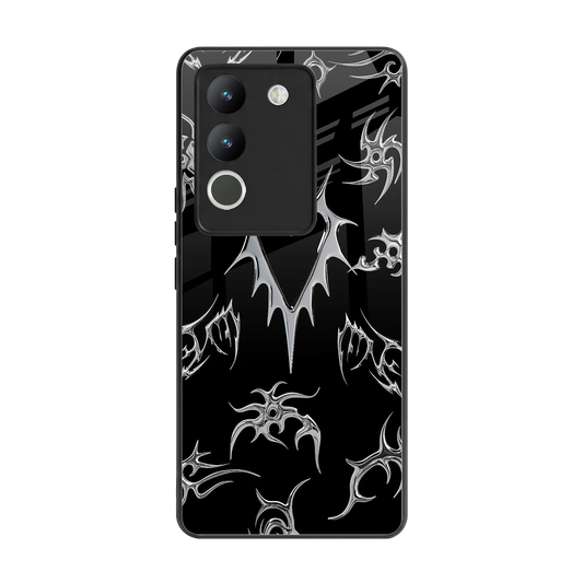 Metallic Love back phone cover | glass case for vivo y200 5g