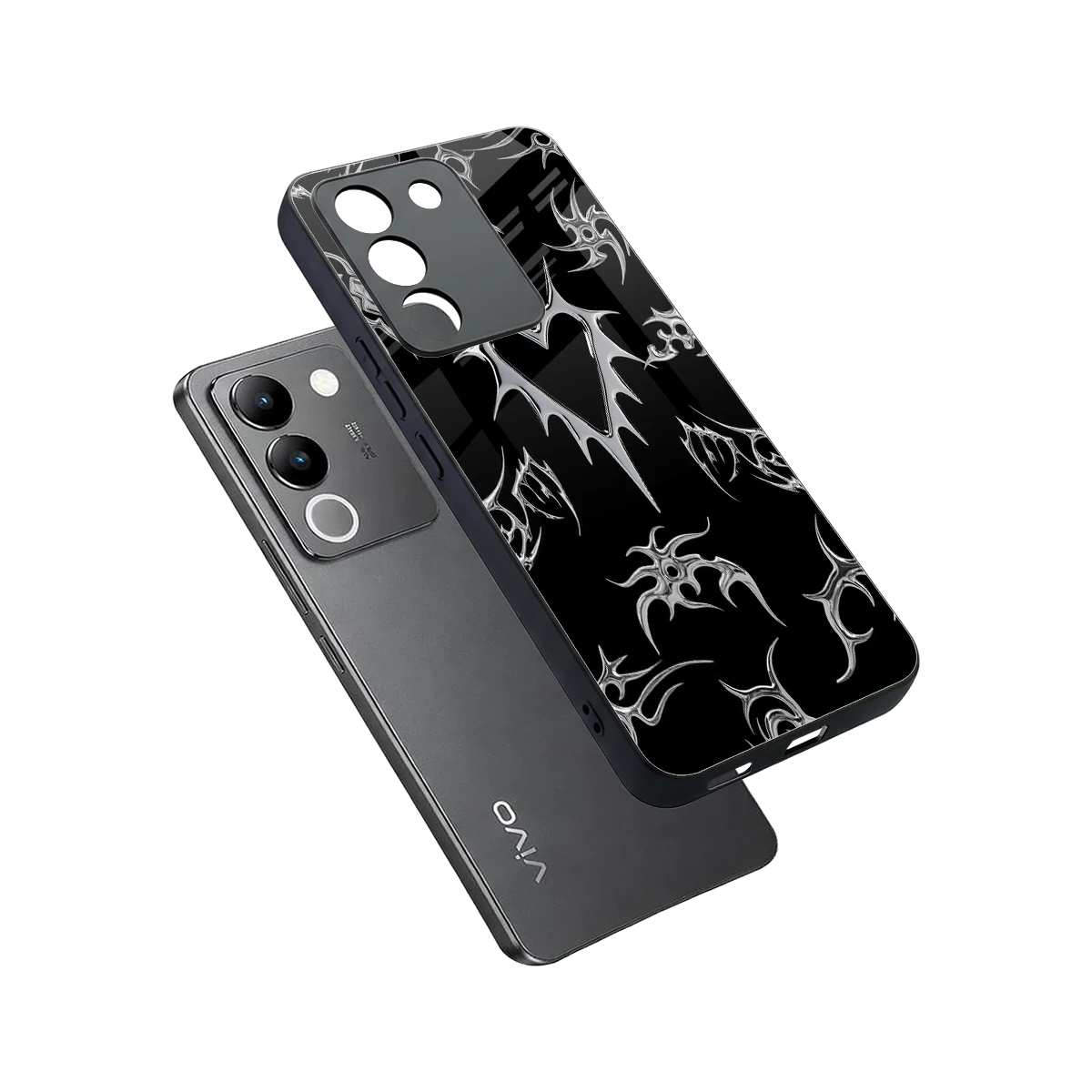 Metallic Love sleek vivo y200 5g cover with tempered glass back and TPU edges