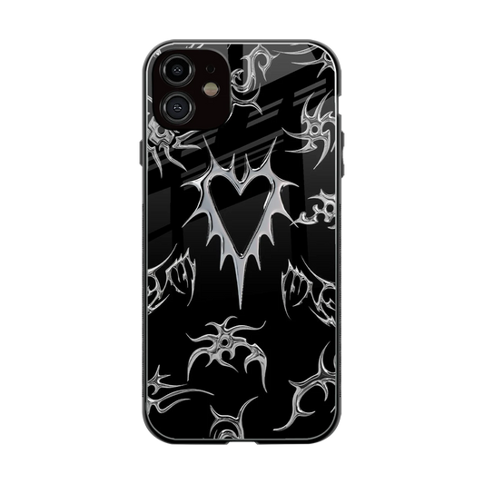 Metallic Love back phone cover | glass case for iphone 12