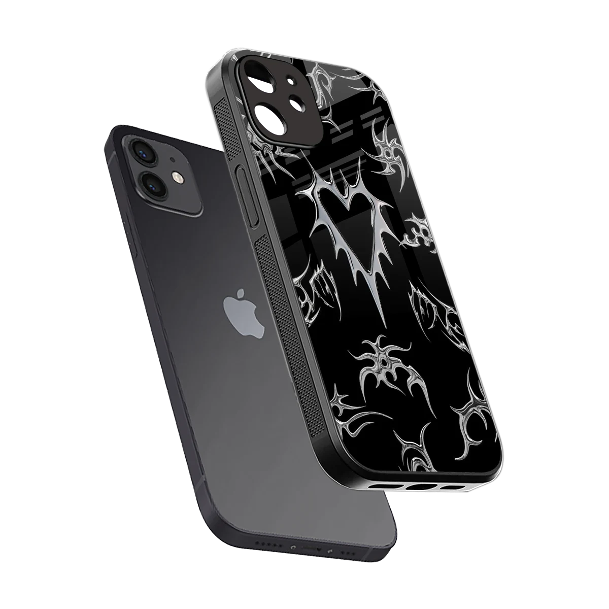 Metallic Love sleek iphone 12 cover with tempered glass back and TPU edges