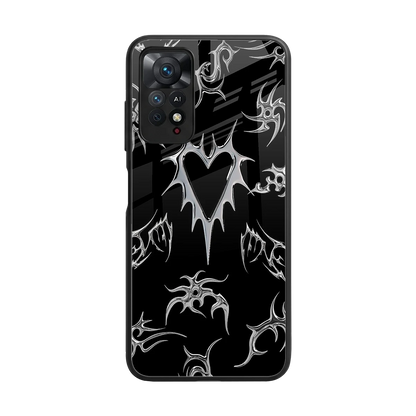 Metallic Love back phone cover | glass case for redmi note 11 pro