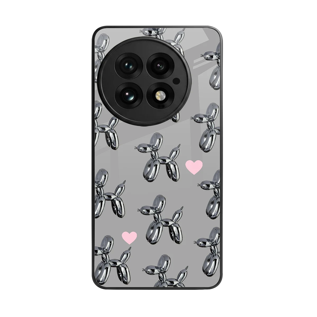 Metallic Pup back phone cover | glass case for oneplus 13