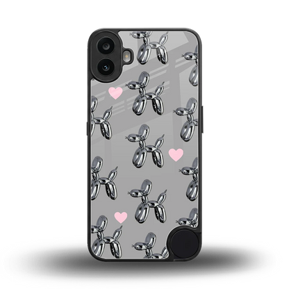 Metallic Pup back phone cover | glass case for cmf nothing phone 1