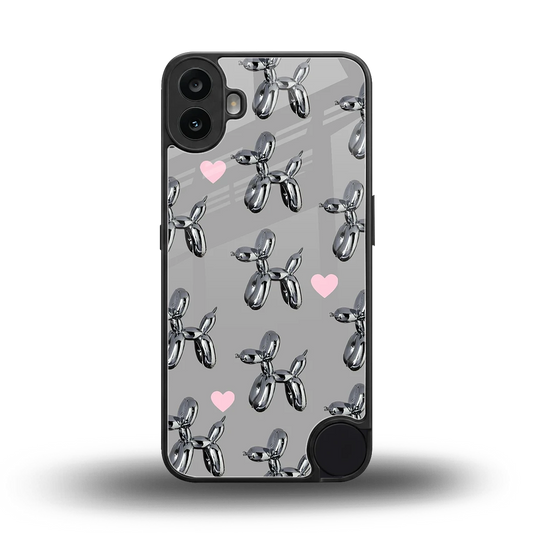 Metallic Pup back phone cover | glass case for cmf nothing phone 1