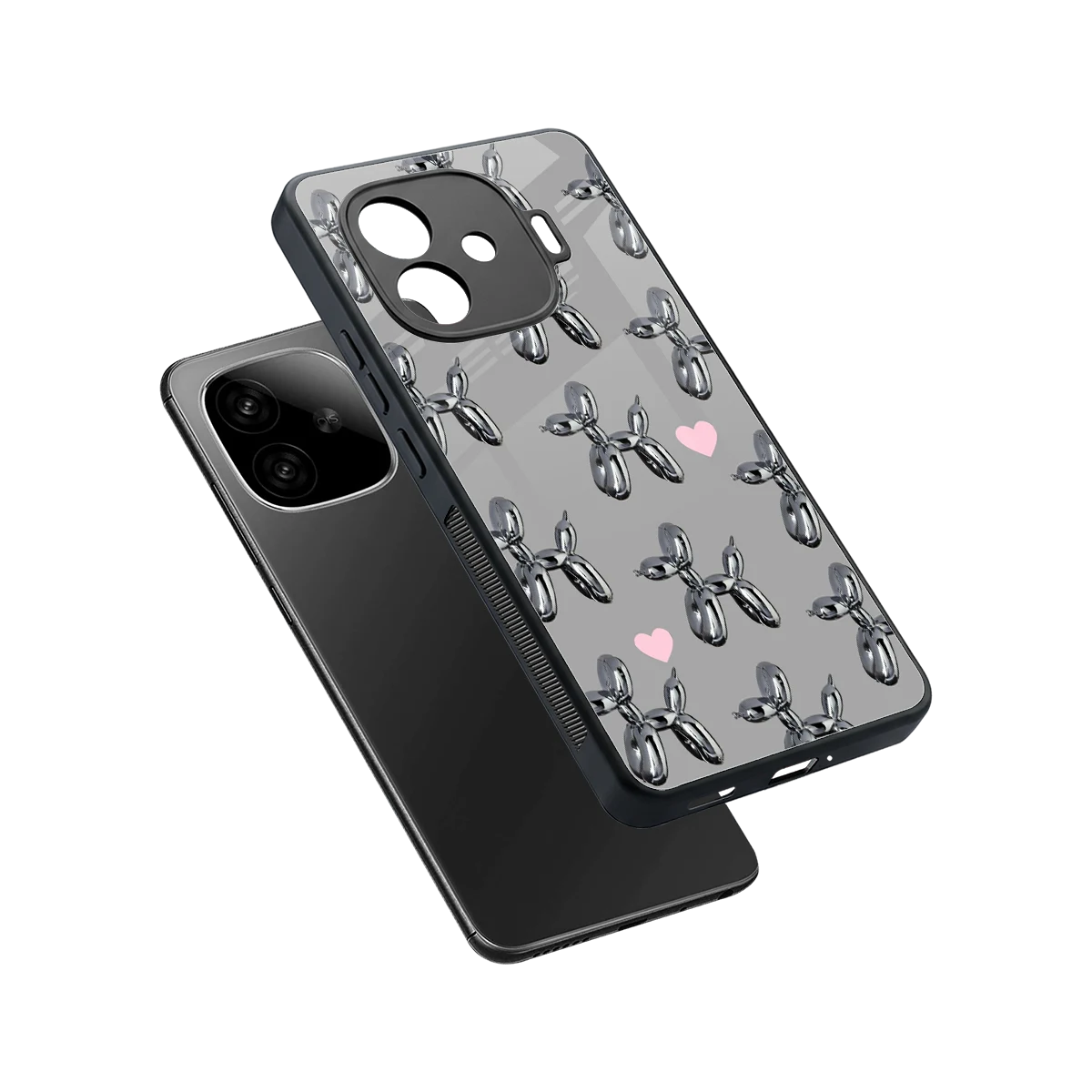 Metallic Pup sleek iqoo neo 10r 5g cover with tempered glass back and TPU edges