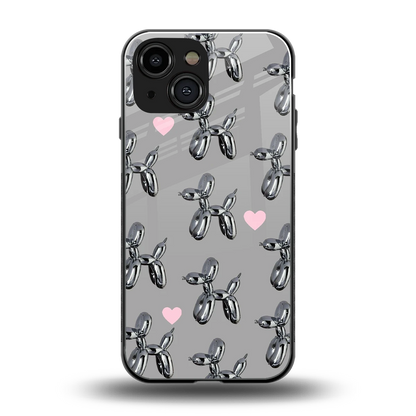 Metallic Pup back phone cover | glass case for iphone 13 mini